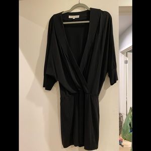 Black matte Jersey blousy mini dress
